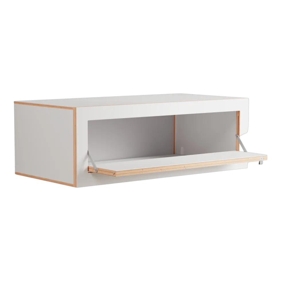 Console murale en bouleau teinté blanc 80x27x40cm Fläpps Box - Ambivalenz