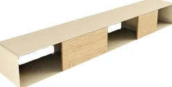 Console murale en chêne et acier beige cashew 120x19cm Sion - Metallbude