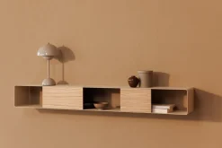 Console murale en chêne et acier beige cashew 120x19cm Sion - Metallbude