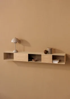 Console murale en chêne et acier beige cashew 120x19cm Sion - Metallbude