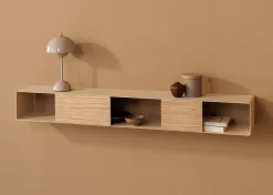 Console murale en chêne et acier beige cashew 120x19cm Sion - Metallbude