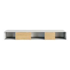 Console murale en chêne et acier blanc 120x19cm Sion - Metallbude