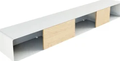 Console murale en chêne et acier blanc 120x19cm Sion - Metallbude