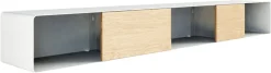 Console murale en chêne et acier blanc 120x19cm Sion - Metallbude