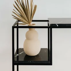 Console noire avec plateau en marbre noir M Hop Maxi - Un’common