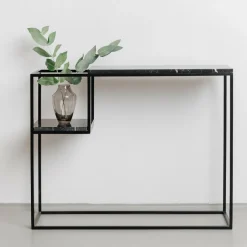 Console noire avec plateau en marbre noir M Hop Maxi - Un’common