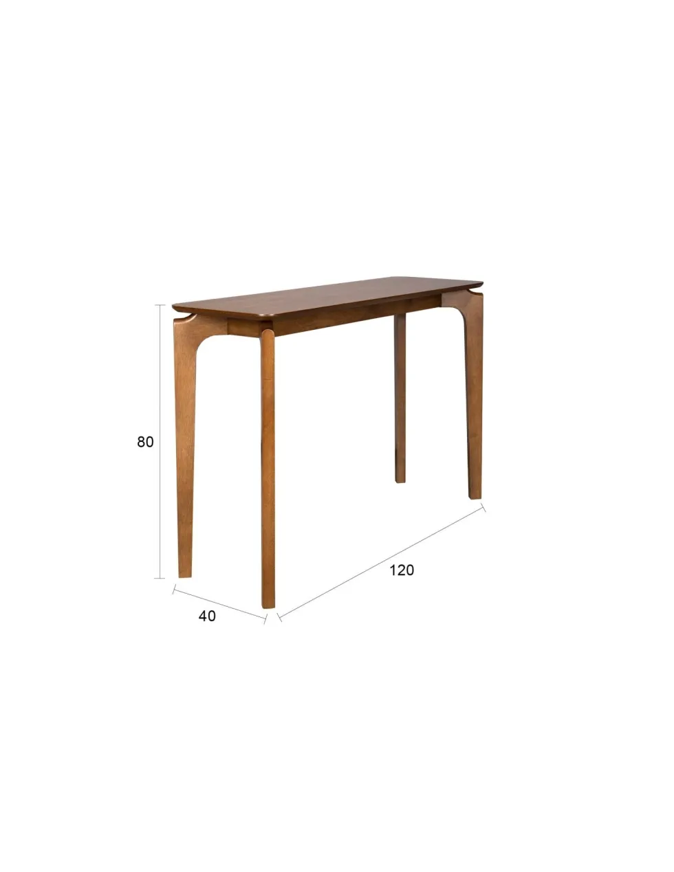Console rectangulaire en bois d'hévéa 120x40x80cm Savone - Dutchbone