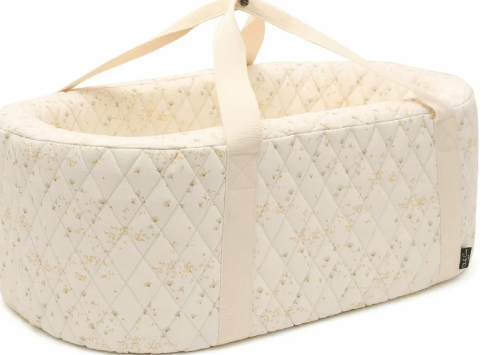 Couffin bébé en coton à motifs fleuris pia matelassé 73 x 43 cm Kuko - Charlie Crane