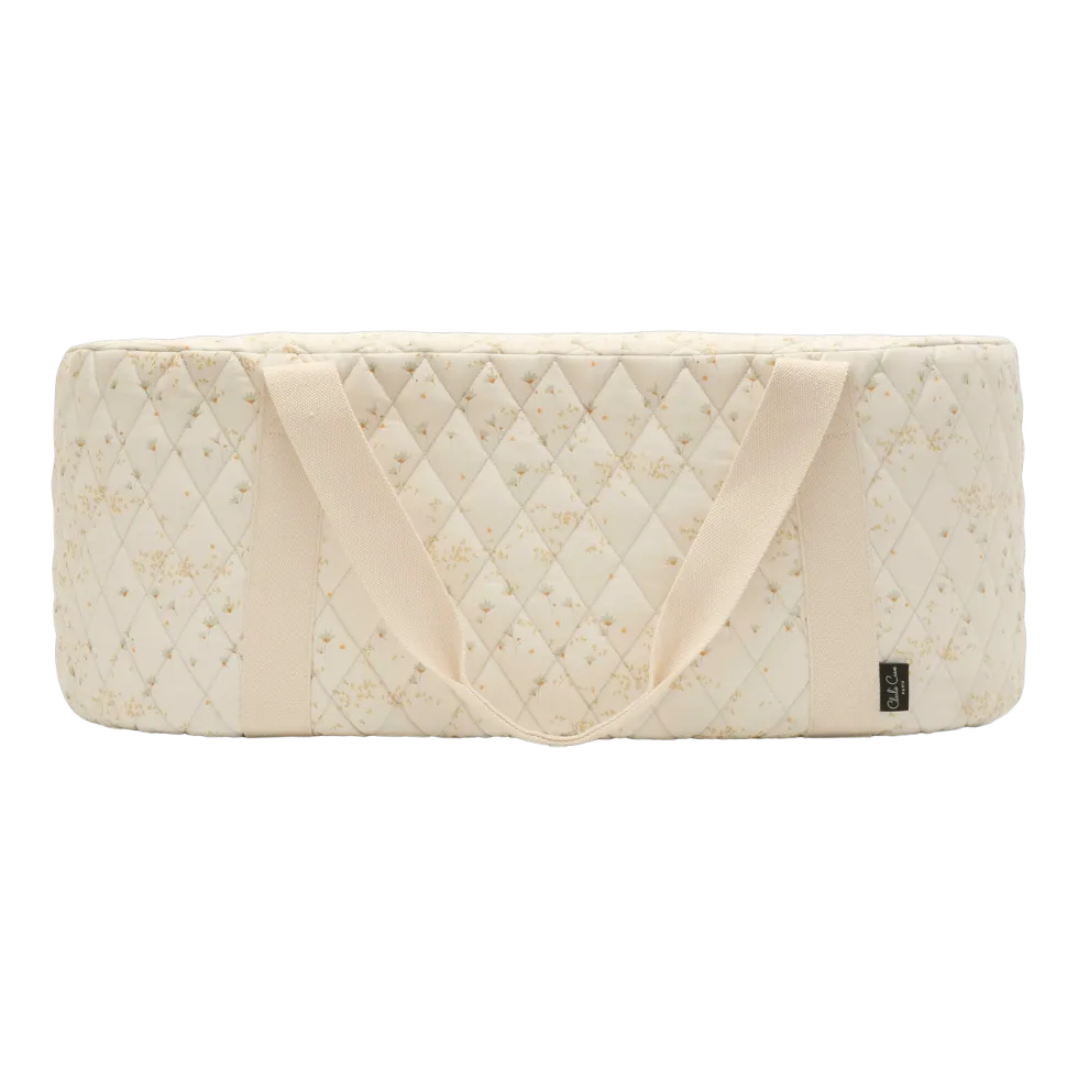Couffin bébé en coton à motifs fleuris pia matelassé 73 x 43 cm Kuko - Charlie Crane