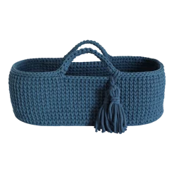 Couffin en crochet pétrole et matelas Moses - Happy Moses