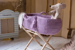 Couffin en crochet rose et matelas Moses - Happy Moses