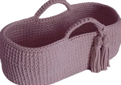 Couffin en crochet rose et matelas Moses - Happy Moses