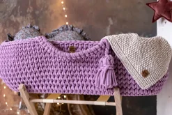 Couffin en crochet rose et matelas Moses - Happy Moses