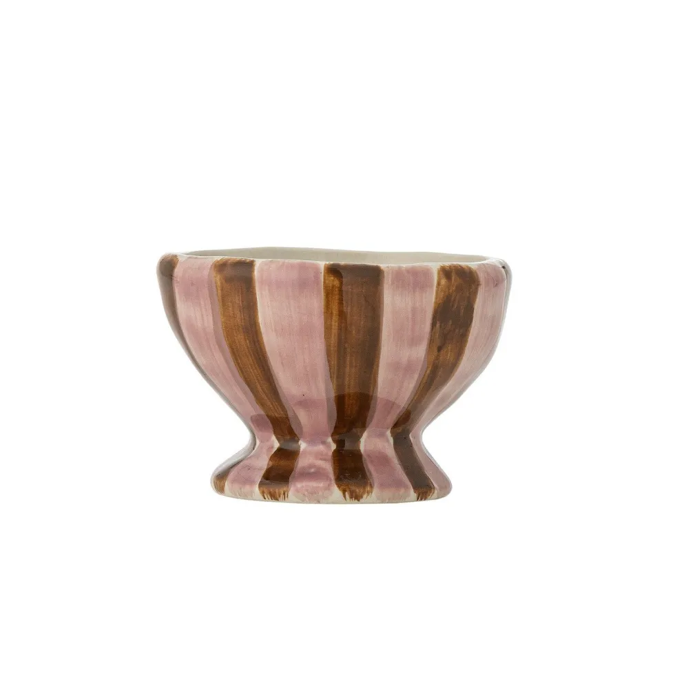Coupe en grès rose-rayé 9x6,5cm Nini - Bloomingville