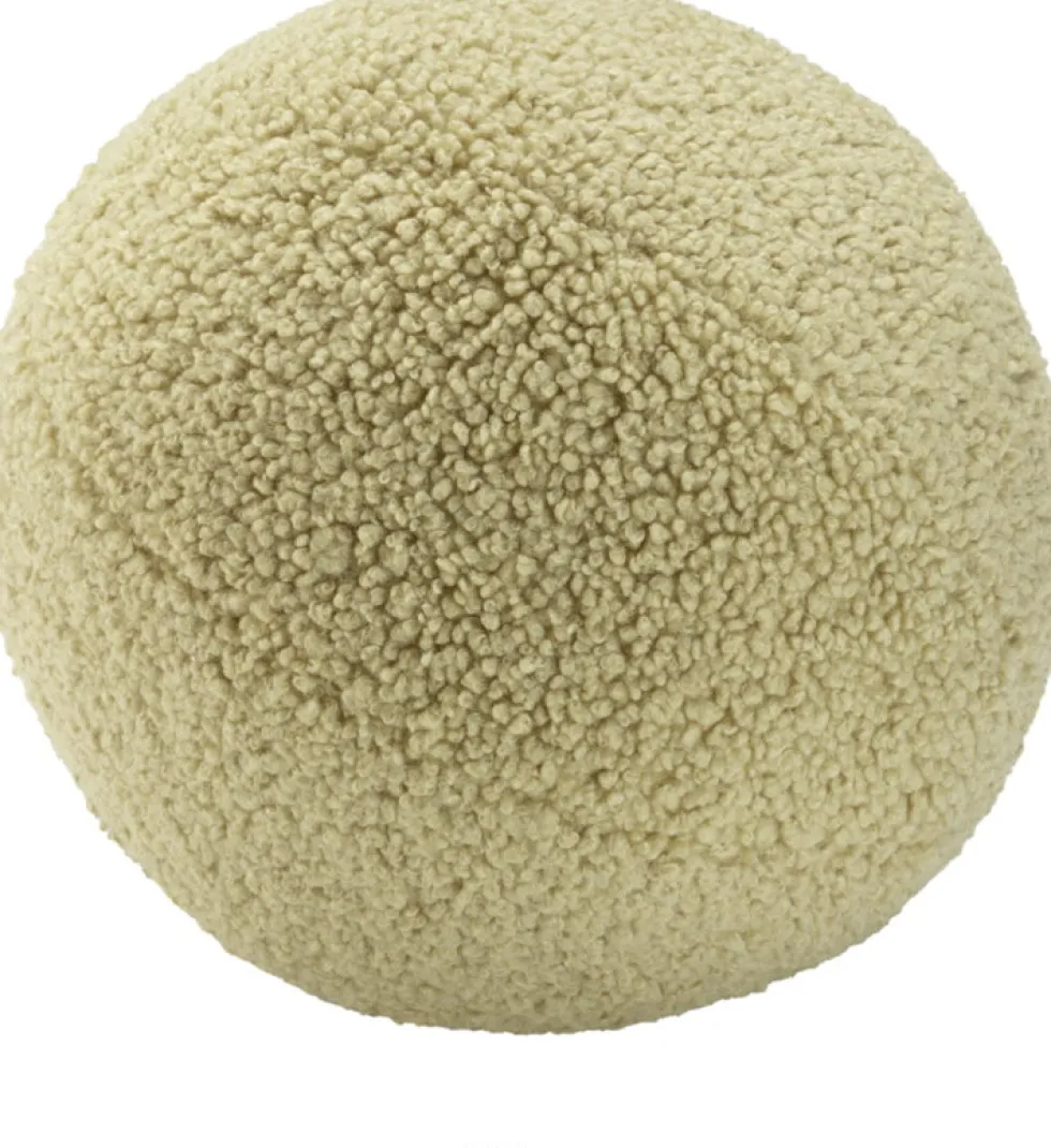 Coussin ballon rond en sherpa bouclé matcha 35cm Cushion - Wigiwama
