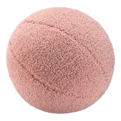 Coussin ballon rond en sherpa bouclé rose 35cm Cushion - Wigiwama