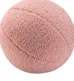 Coussin ballon rond en sherpa bouclé rose 35cm Cushion - Wigiwama