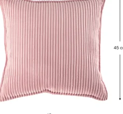 Coussin carré en velours côtelé rose 45cm Cushion - Wigiwama