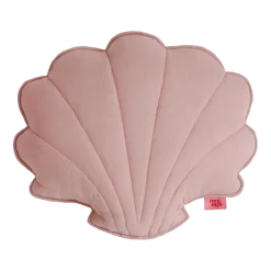 Coussin coquillage en lin rose poudré Shells - Moi Mili