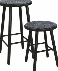 Coussin d'assise pour tabouret en peau de mouton graphite ZigZag - Hans K