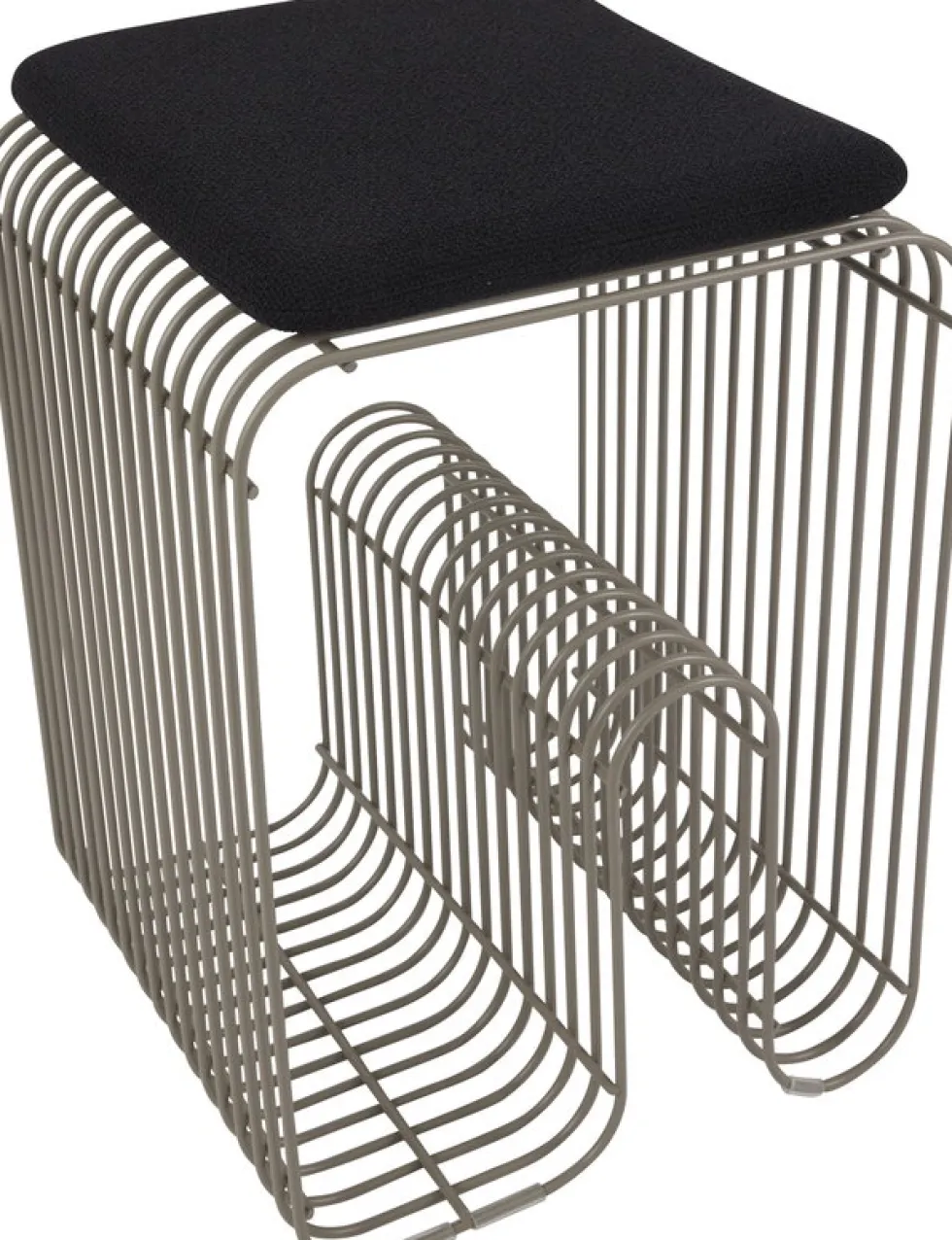Coussin de siège pour tabouret anthracite bouclé 27,5x32x2,5cm Curva - AYTM