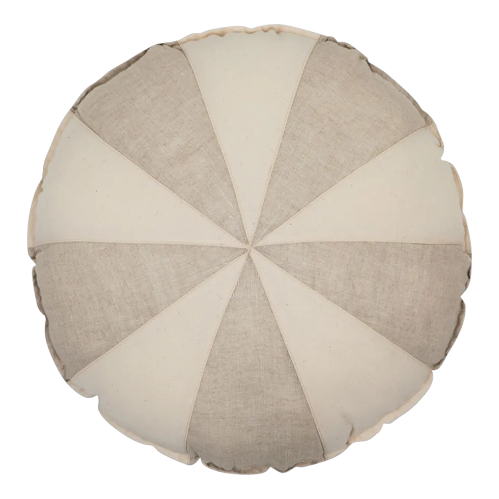 Coussin en coton et lin patchwork crème Bonbon - Moi Mili