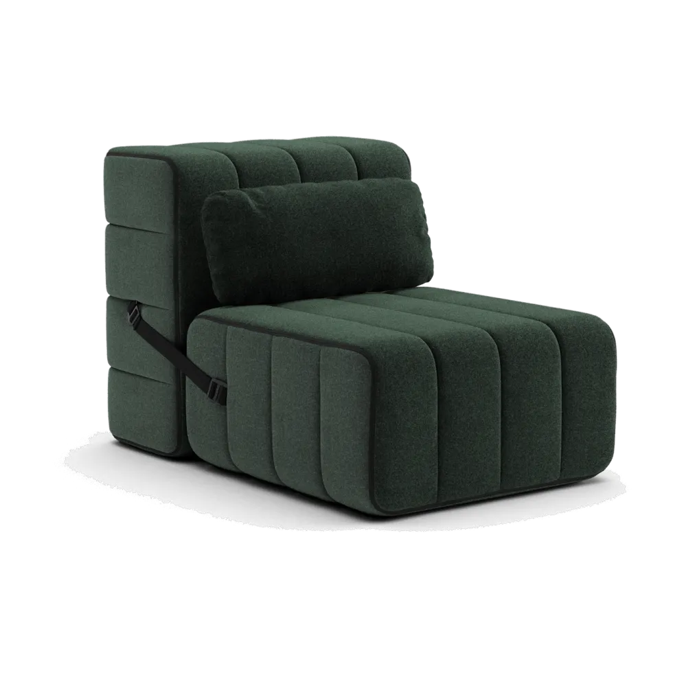 Coussin en tissu dama vert foncé 60x30cm Curt - Ambivalenz