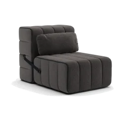 Coussin en tissu jet gris marron 60x30cm Curt - Ambivalenz