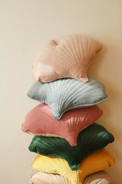 Coussin feuille de ginkgo en lin mango Ginkgo Bilboa - Moi Mili