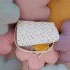 Coussin fleur en lin lys rose clair - Moi Mili