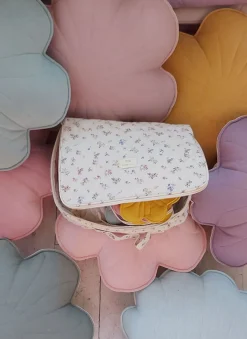 Coussin fleur en lin lys rose clair - Moi Mili