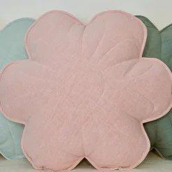 Coussin fleur en lin lys rose clair - Moi Mili