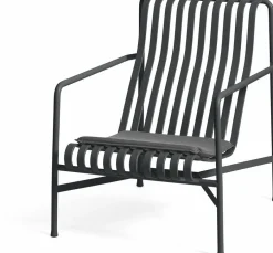Coussin lounge chair high & low anthracite Palissade - HAY