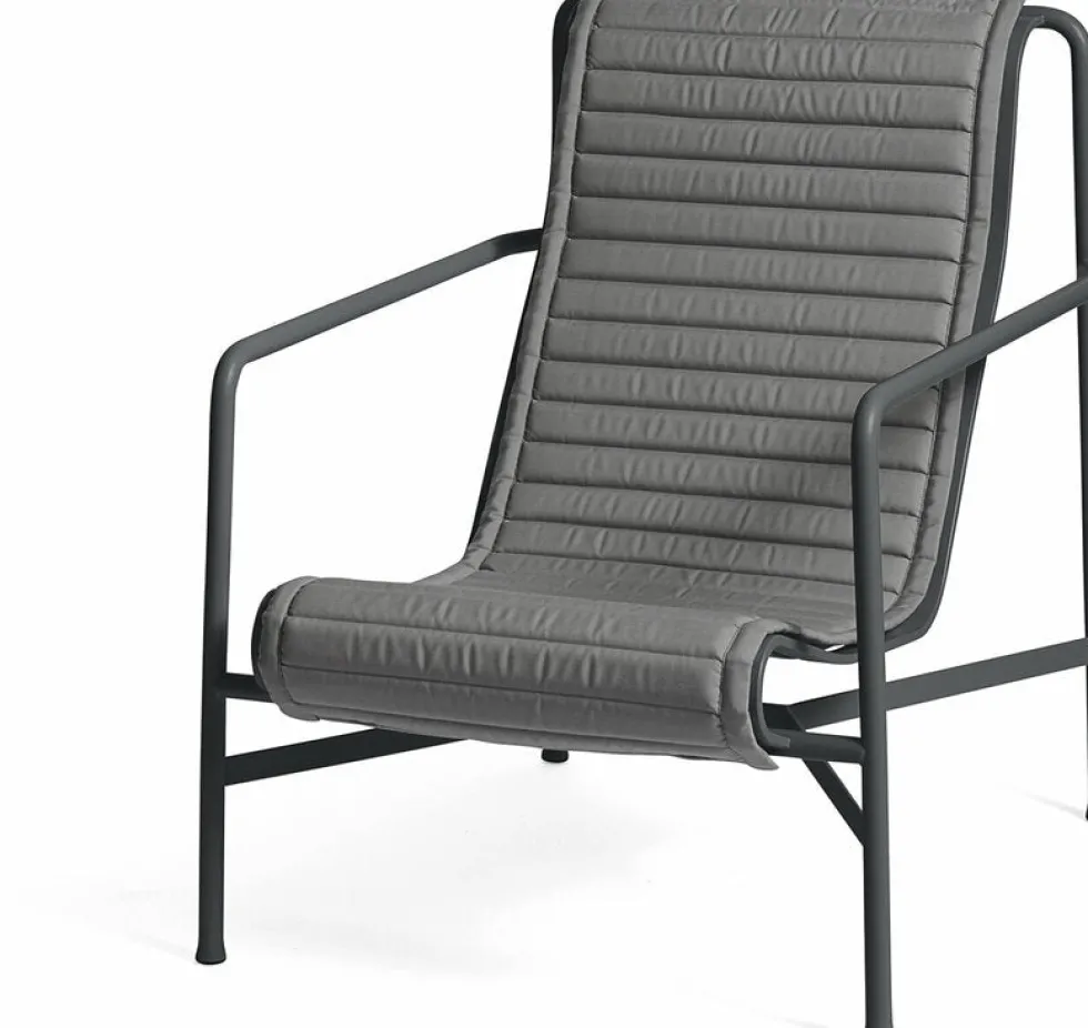 Coussin lounge chair high matelassé anthracite Palissade - HAY