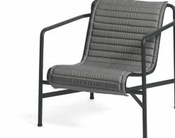 Coussin lounge chair low matelassé anthracite Palissade - HAY