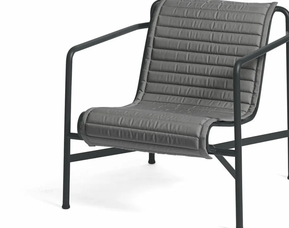 Coussin lounge chair low matelassé anthracite Palissade - HAY