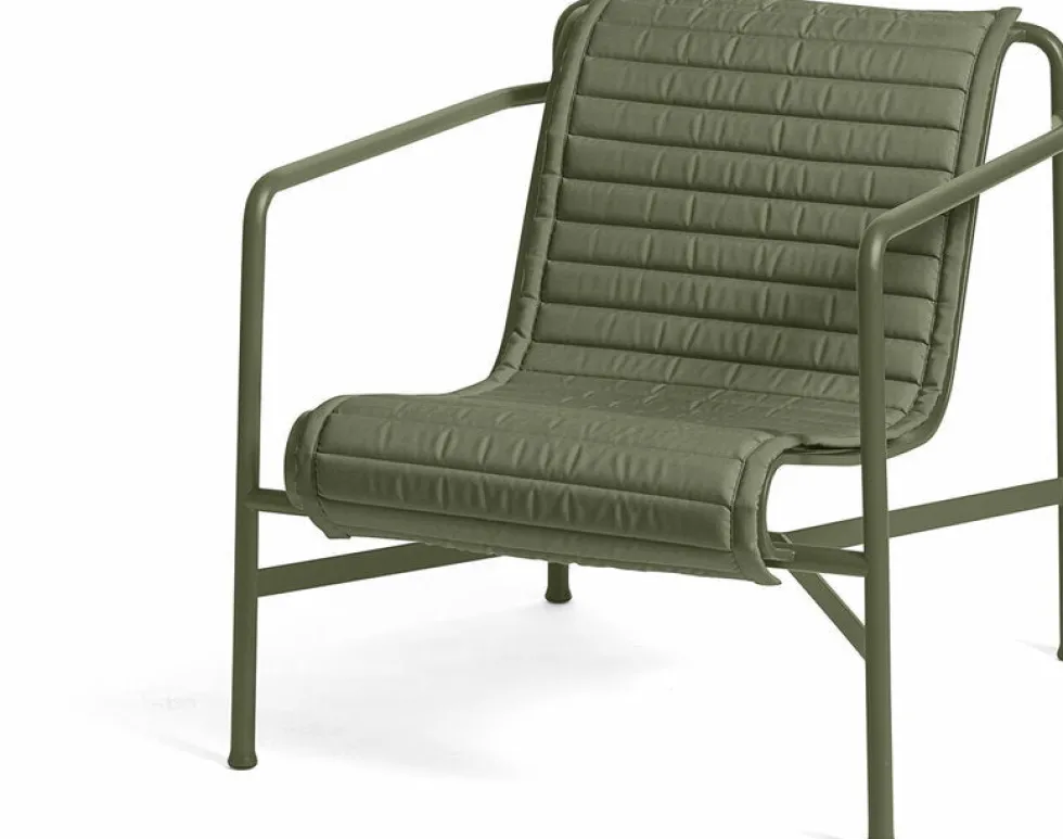 Coussin lounge chair low matelassé olive Palissade - HAY