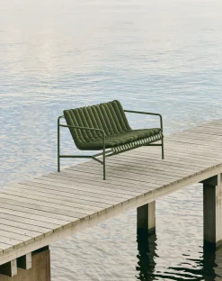 Coussin matelassé imperméable olive pour chaise longue Palissade - Hay