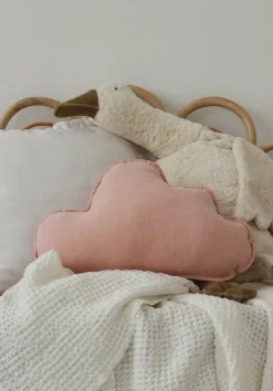 Coussin nuage en lin rose clair - Moi Mili