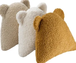 Coussin ourson en sherpa bouclé biscuit 35cm Cushion - Wigiwama