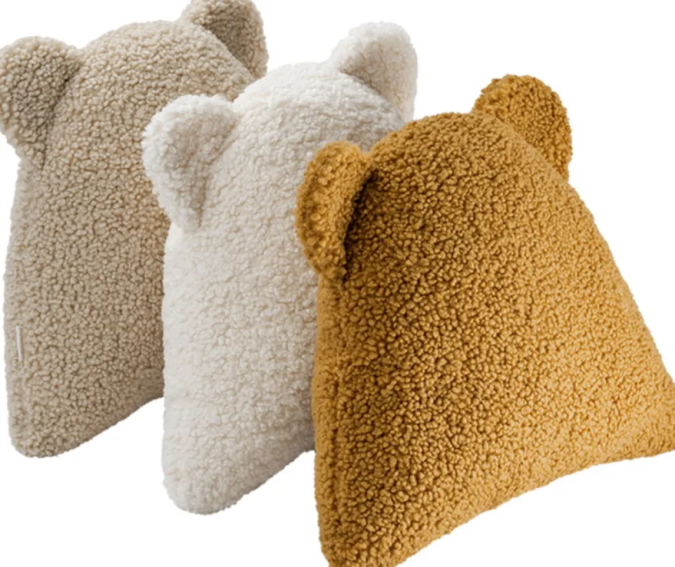 Coussin ourson en sherpa bouclé biscuit 35cm Cushion - Wigiwama