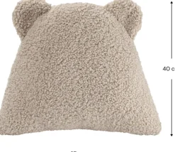 Coussin ourson en sherpa bouclé biscuit 35cm Cushion - Wigiwama
