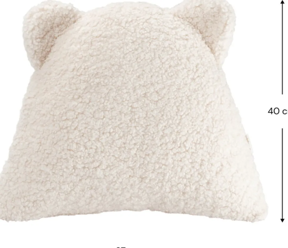 Coussin ourson en sherpa bouclé blanc 35cm Cushion - Wigiwama