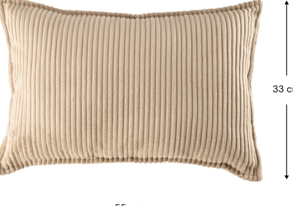 Coussin rectangulaire en velours côtelé brown sugar 55x33cm Bolster - Wigiwama