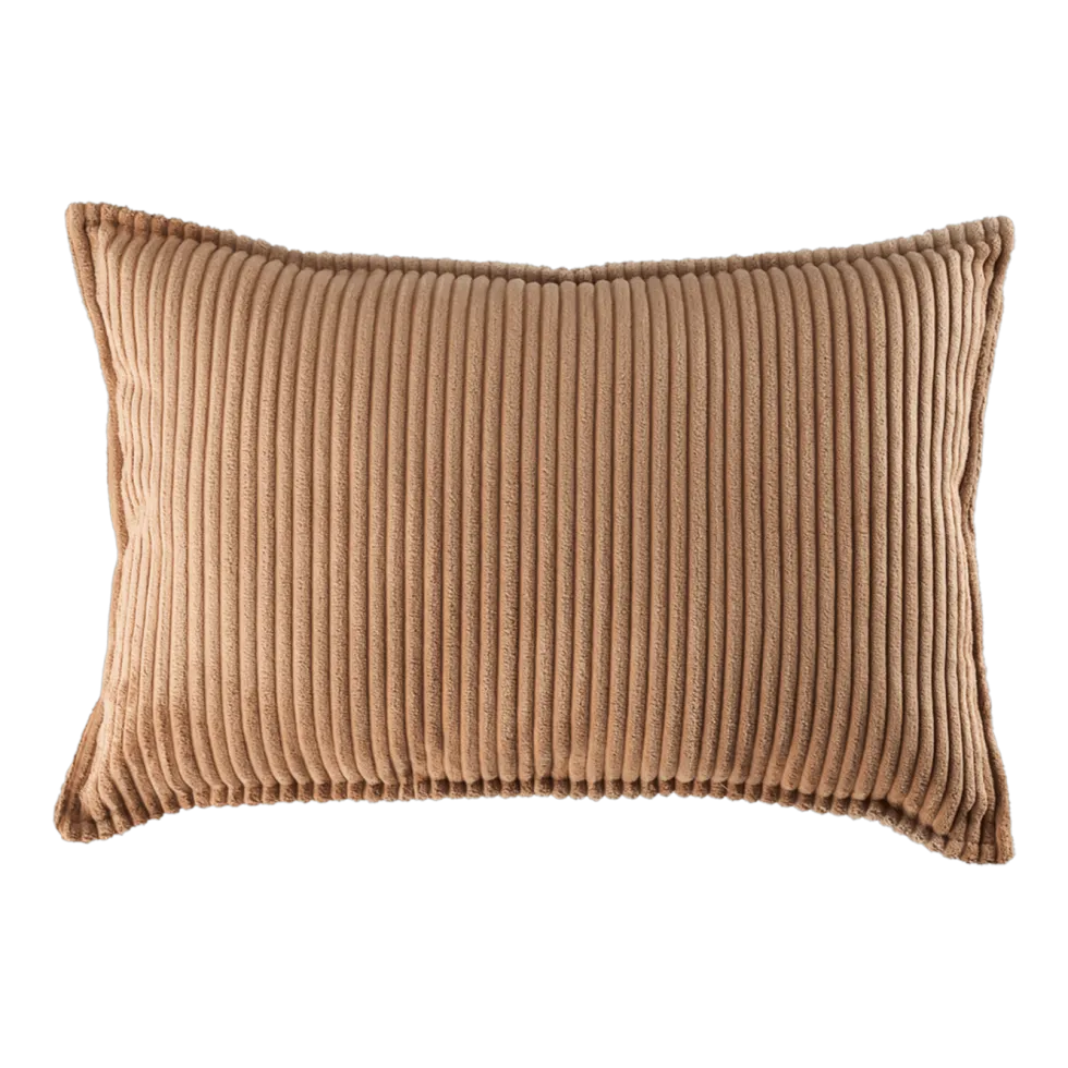 Coussin rectangulaire en velours côtelé toffee 55x33cm Bolster - Wigiwama
