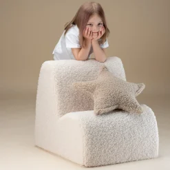 Coussin étoile en sherpa bouclé biscuit 37x40x10cm Cushion - Wigiwama