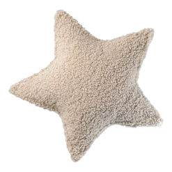 Coussin étoile en sherpa bouclé biscuit 37x40x10cm Cushion - Wigiwama