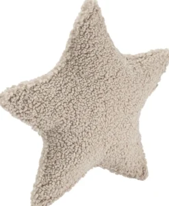 Coussin étoile en sherpa bouclé biscuit 37x40x10cm Cushion - Wigiwama
