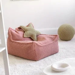 Coussin étoile en sherpa bouclé matcha 37x40x10cm Cushion - Wigiwama