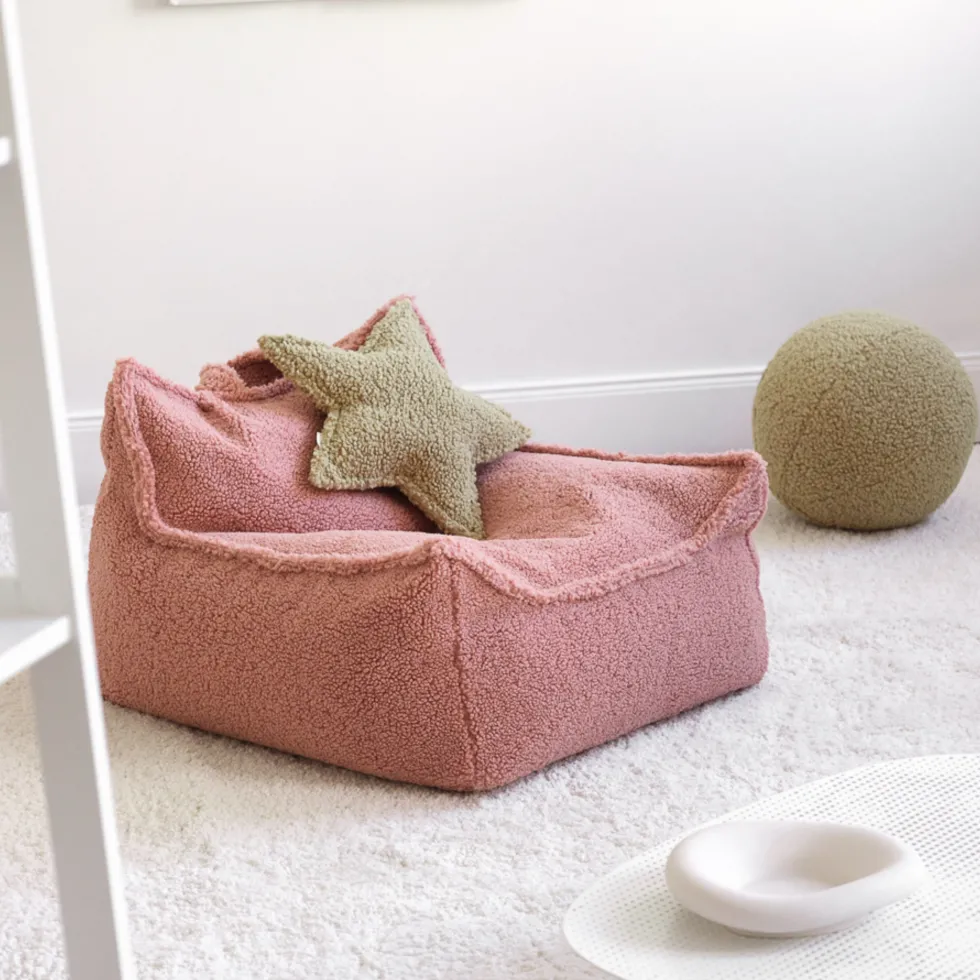 Coussin étoile en sherpa bouclé matcha 37x40x10cm Cushion - Wigiwama